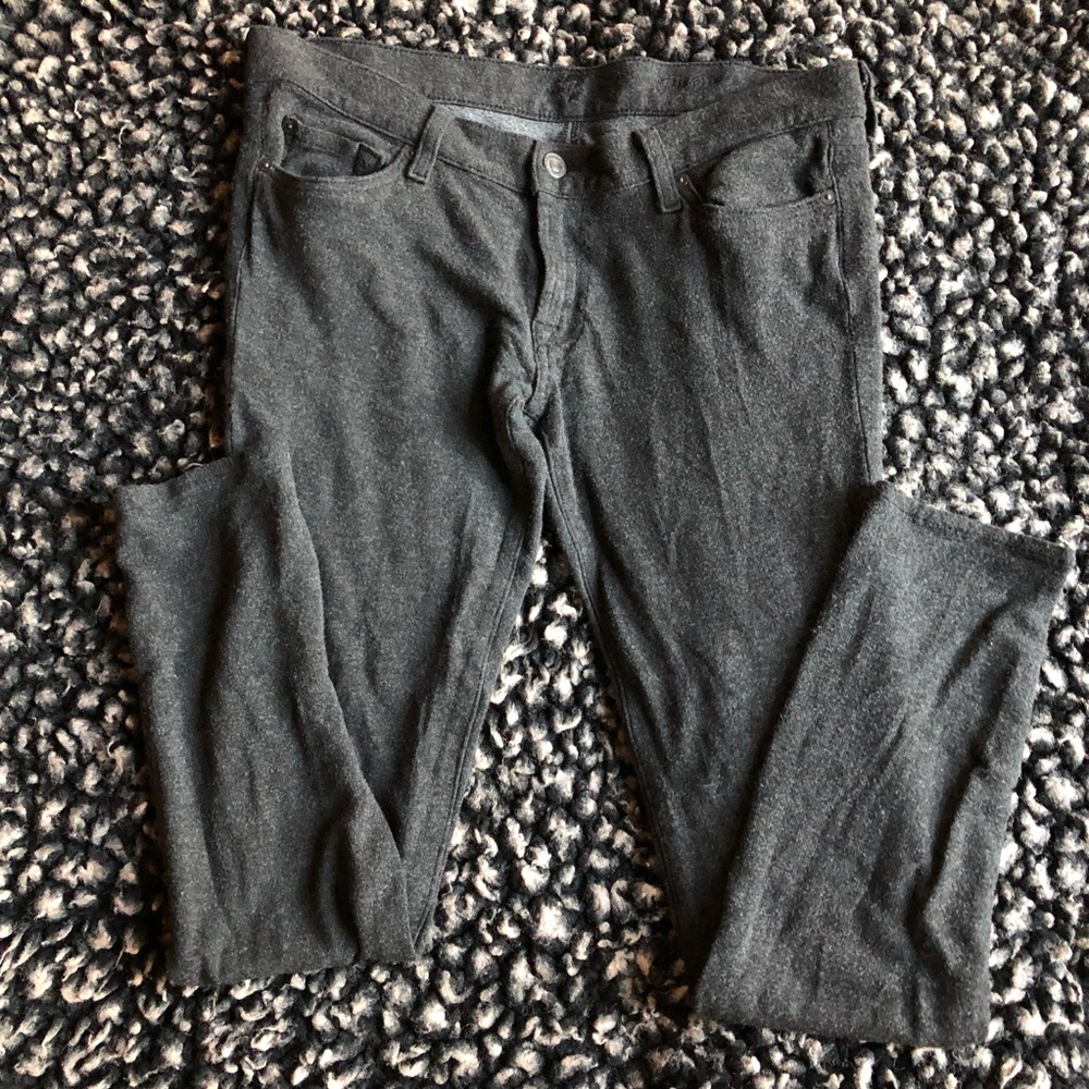 7 for all mankind dark gray skinny pants 28